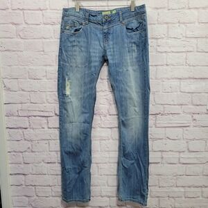 REUSE Denim Distressed Jeans Womens 31 Straight Leg Y2K‎ Indie Grunge Skater